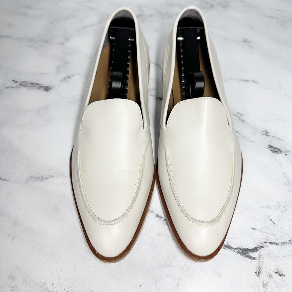 Everlane Pointed Toe Leather Loafer Size 8.5 Off White